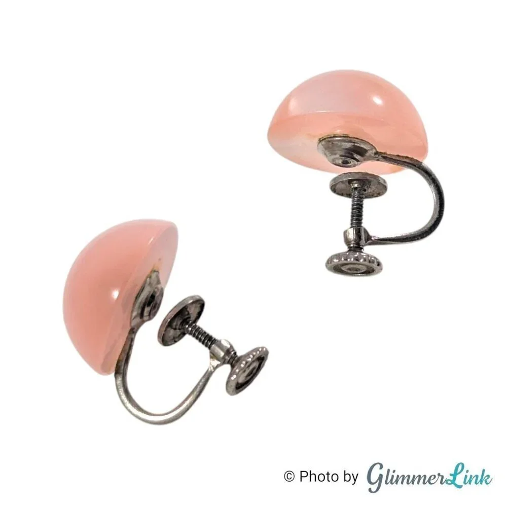 Vintage Pink Moonglow Lucite Dome Small 5/8